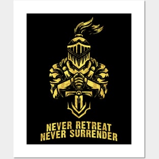 Knights Templar Heroic MOTTO Never Retreat Never Surrender Posters and Art